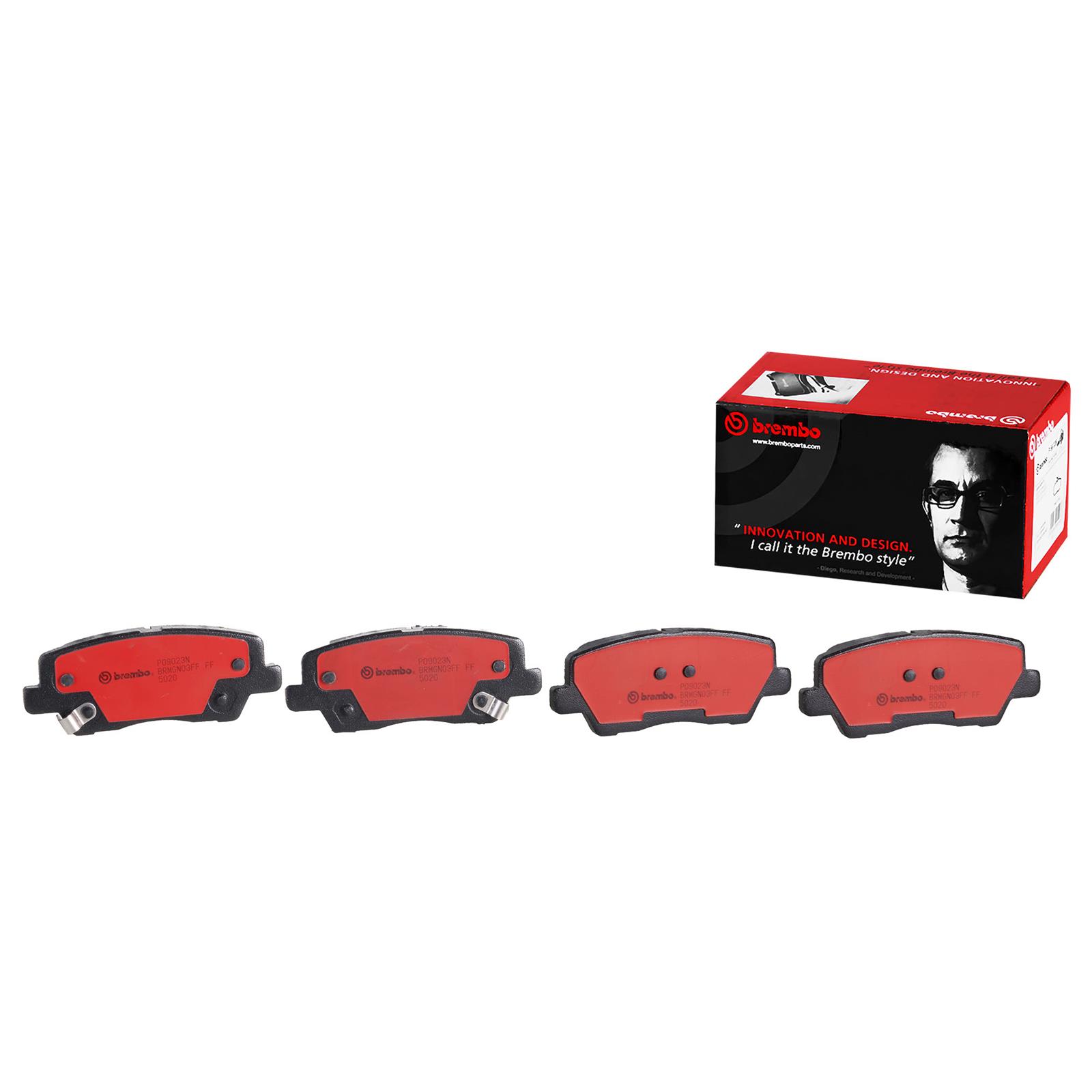 Brembo NAO Ceramic Brake Pads P09023N Pads, NOA Ceramic, Cadillac, Rear, Set