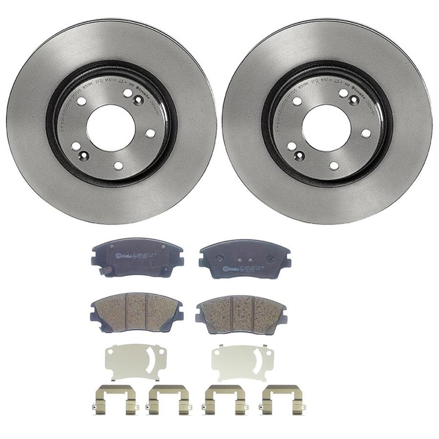 Fits 2017 2018 2019 2020 Hyundai Elantra Front Disc Rotors + Ceramic Brake Pads