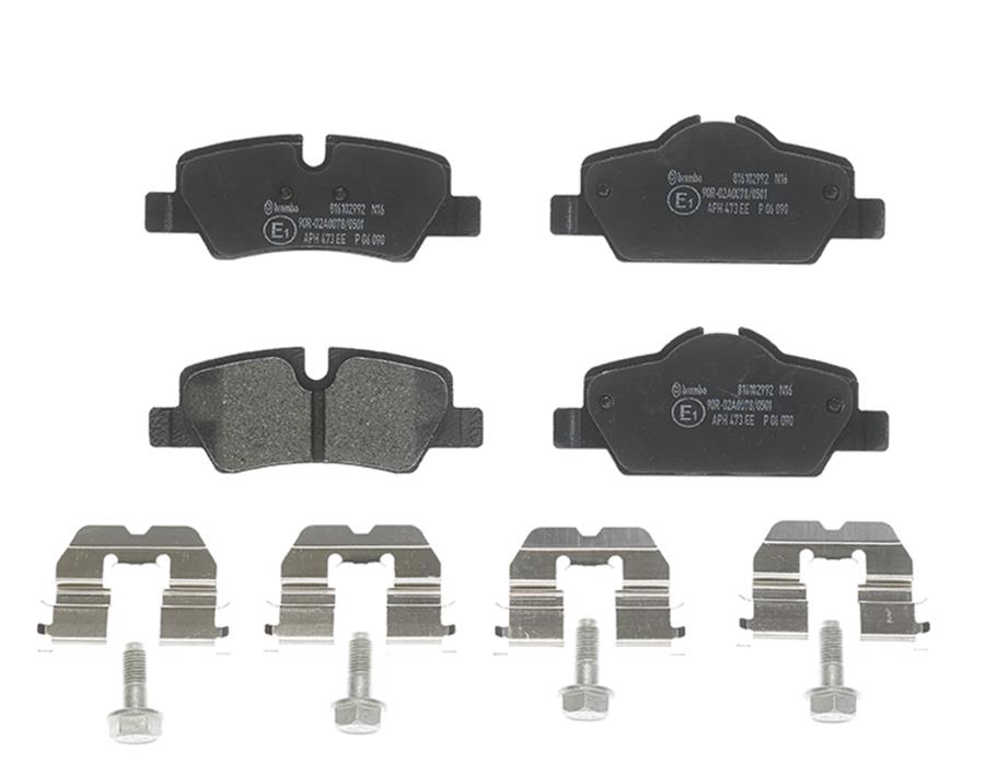 Brembo Low-Met Brake Pads P06090 Pads, Low-Met, Semi-Metallic, Mini, Rear, Set thumbnail 4