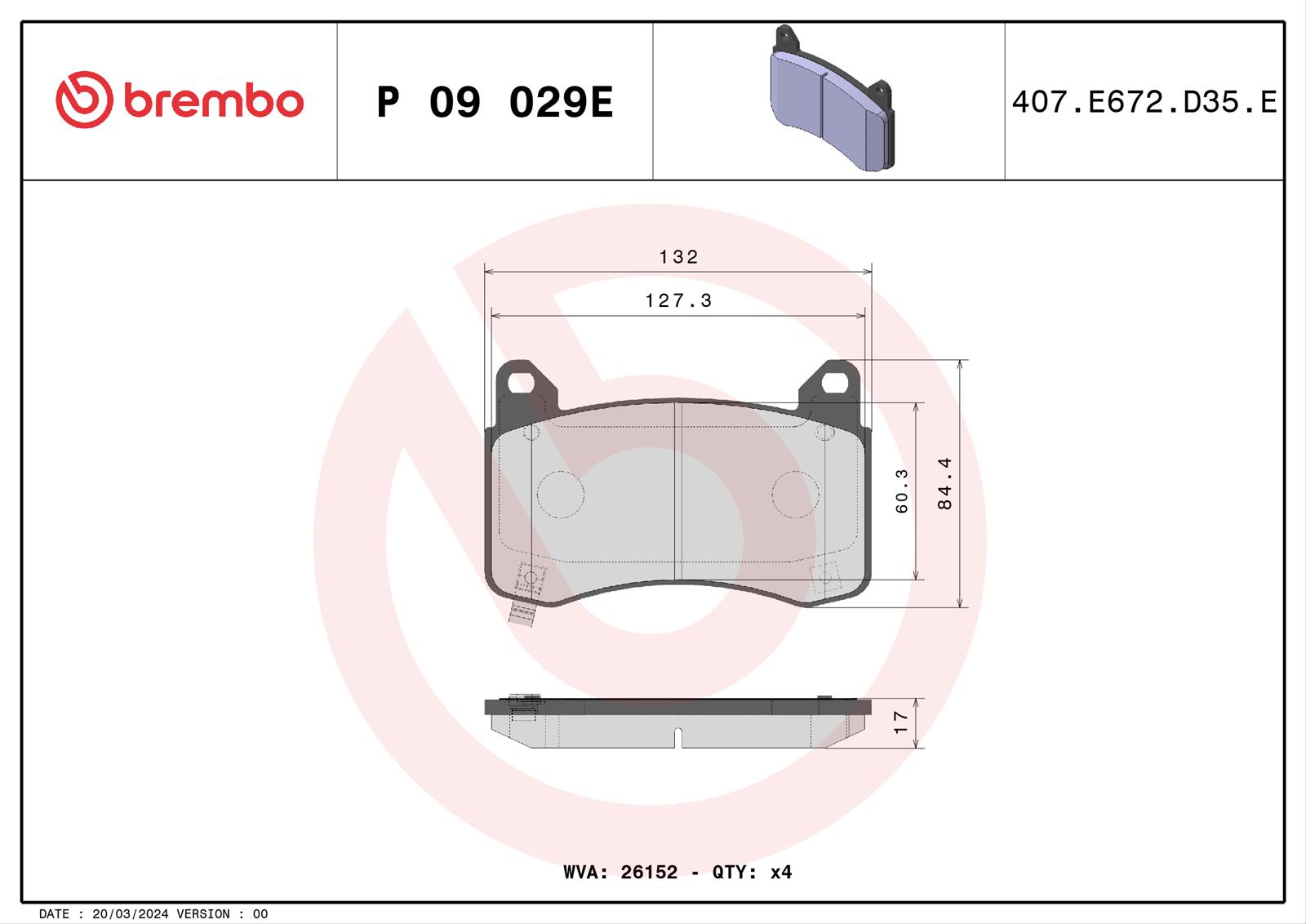 Brembo P09029E Brembo Low-Met Brake Pads | Summit Racing