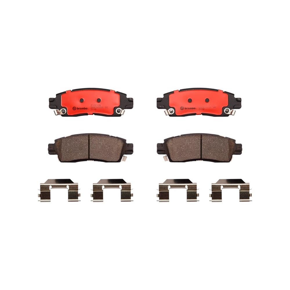 Brembo NAO Ceramic Brake Pads P10010N Pads, NOA Ceramic, Buick, Cadillac, Chevrolet, GMC, Isuzu, Oldsmobile, Saab, Saturn, Rear, Set