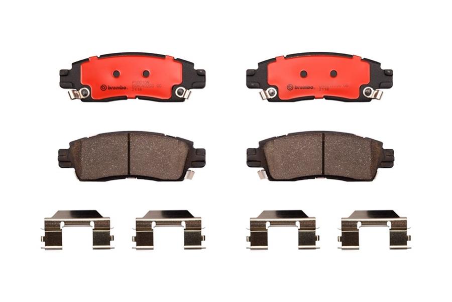 Brembo NAO Ceramic Brake Pads P10010N Pads, NOA Ceramic, Buick, Cadillac, Chevrolet, GMC, Isuzu, Oldsmobile, Saab, Saturn, Rear, Set thumbnail 2