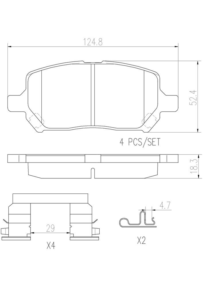 Brembo NAO Ceramic Brake Pads P10043N Pads, NOA Ceramic, Chevrolet, Pontiac, Saturn, Front, Set thumbnail 4