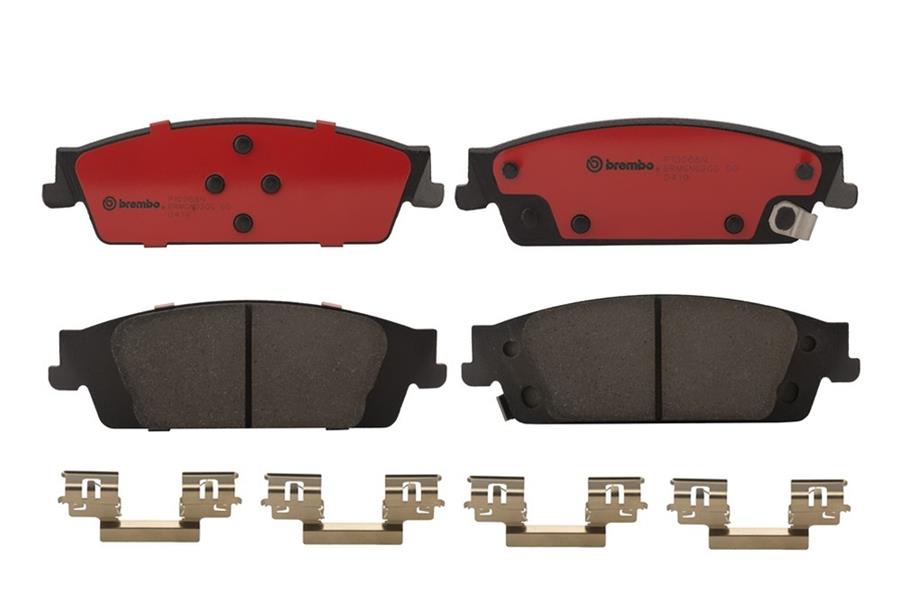 Brembo NAO Ceramic Brake Pads P10068N Pads, NOA Ceramic, Cadillac, Chevrolet, GMC, Rear, Set thumbnail 2