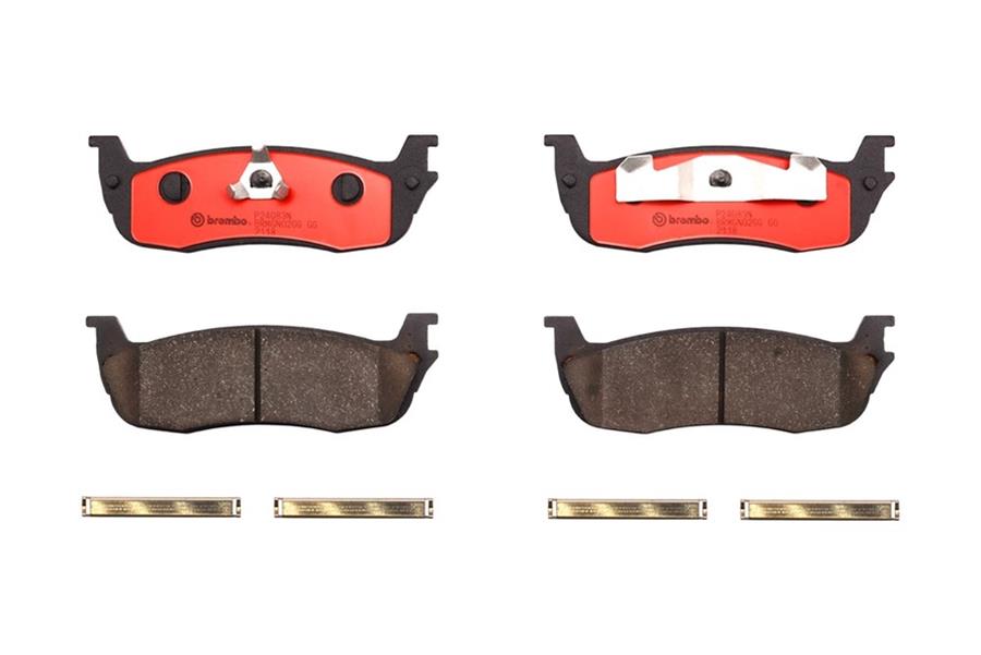 Brembo NAO Ceramic Brake Pads P24083N Pads, Brembo, Ceramic, Integrally Molded, Shims, Ford, Set thumbnail 2