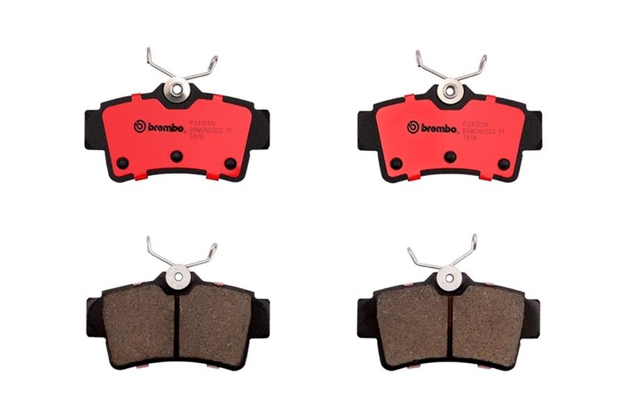 Brembo NAO Ceramic Brake Pads P24155N Pads, Brembo, Ceramic, Integrally Molded, Shims, Ford, Set thumbnail 2