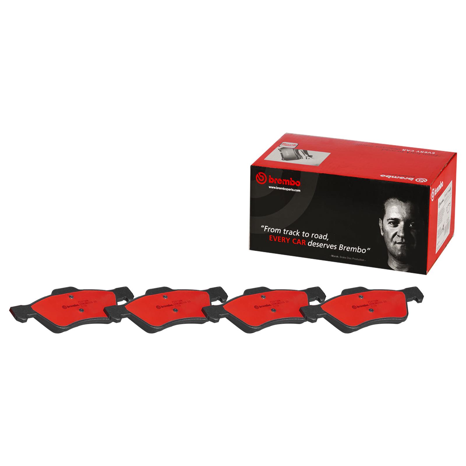 Brembo NAO Ceramic Brake Pads P24159N Pads, Brembo, Ceramic, Integrally Molded, Shims, Ford, Set