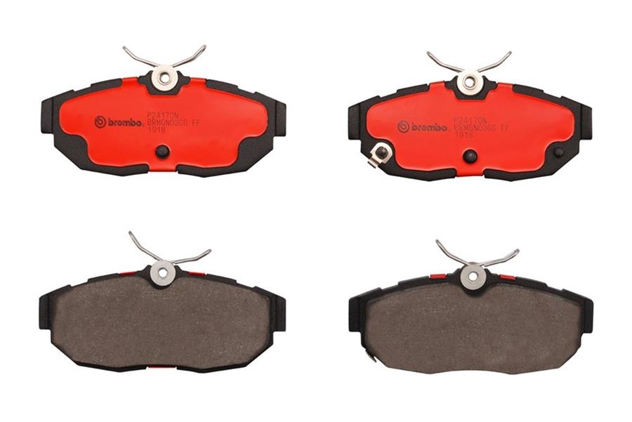 Brembo NAO Ceramic Brake Pads P24170N Pads, Brembo, Ceramic, Integrally Molded, Shims, Ford, Set thumbnail 2