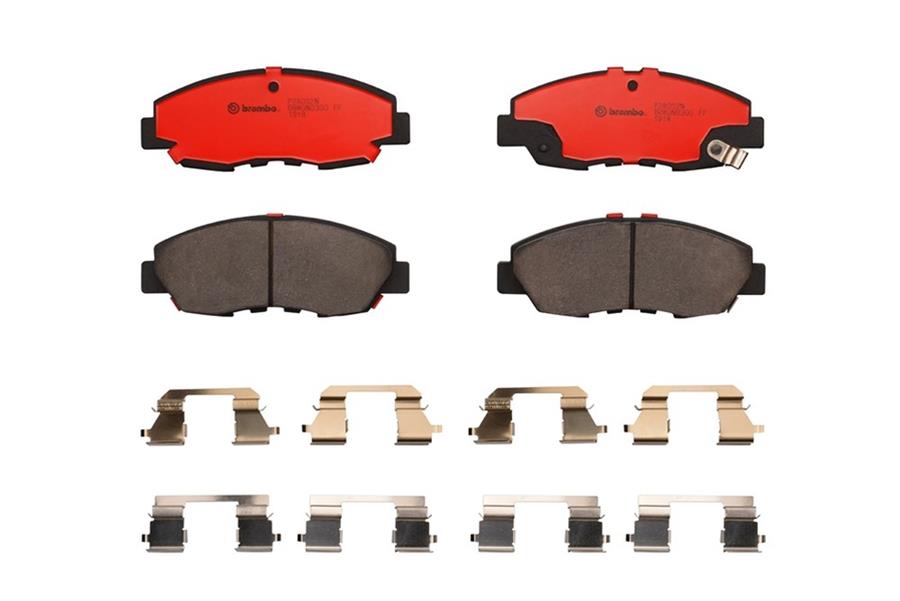Brembo NAO Ceramic Brake Pads P28052N Pads, Brembo, Ceramic, Integrally Molded, Shims, with Hardware, For use on Honda®, Set thumbnail 2
