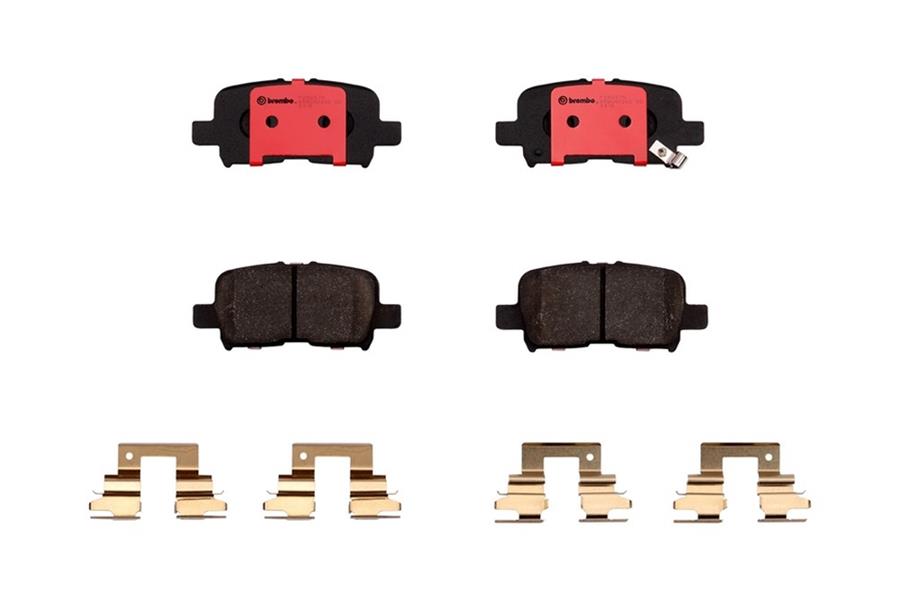 Brembo NAO Ceramic Brake Pads P28057N Pads, Brembo, Ceramic, Integrally Molded, Shims, with Hardware, For use on Acura®, Set thumbnail 2
