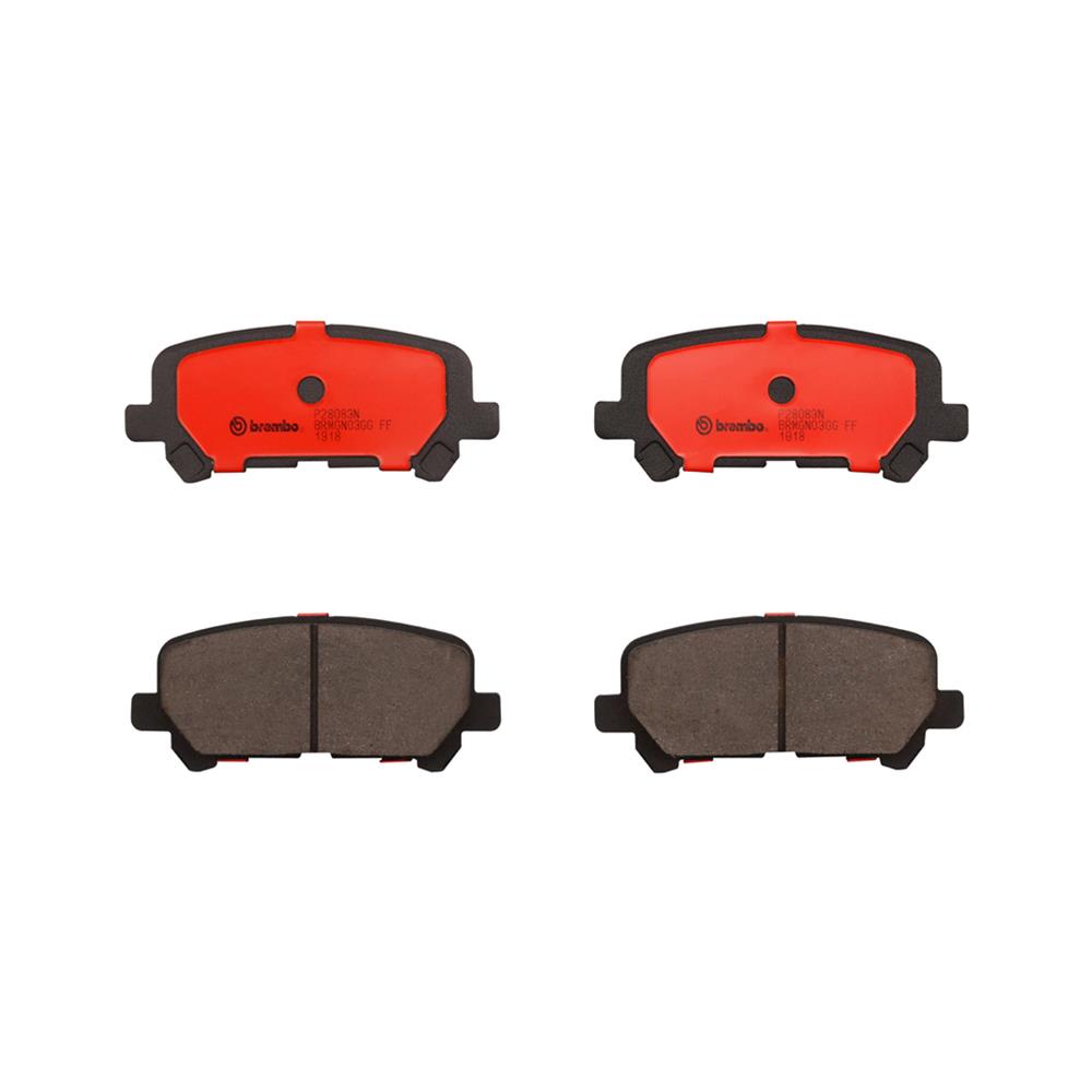 Brembo NAO Ceramic Brake Pads P28083N Pads, Brembo, Ceramic, Integrally Molded, Shims, For use on Honda®, Set
