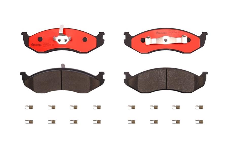 Brembo NAO Ceramic Brake Pads P37004N Pads, Brembo, Ceramic, Integrally Molded, Shims, with Hardware, Buick, Set thumbnail 2