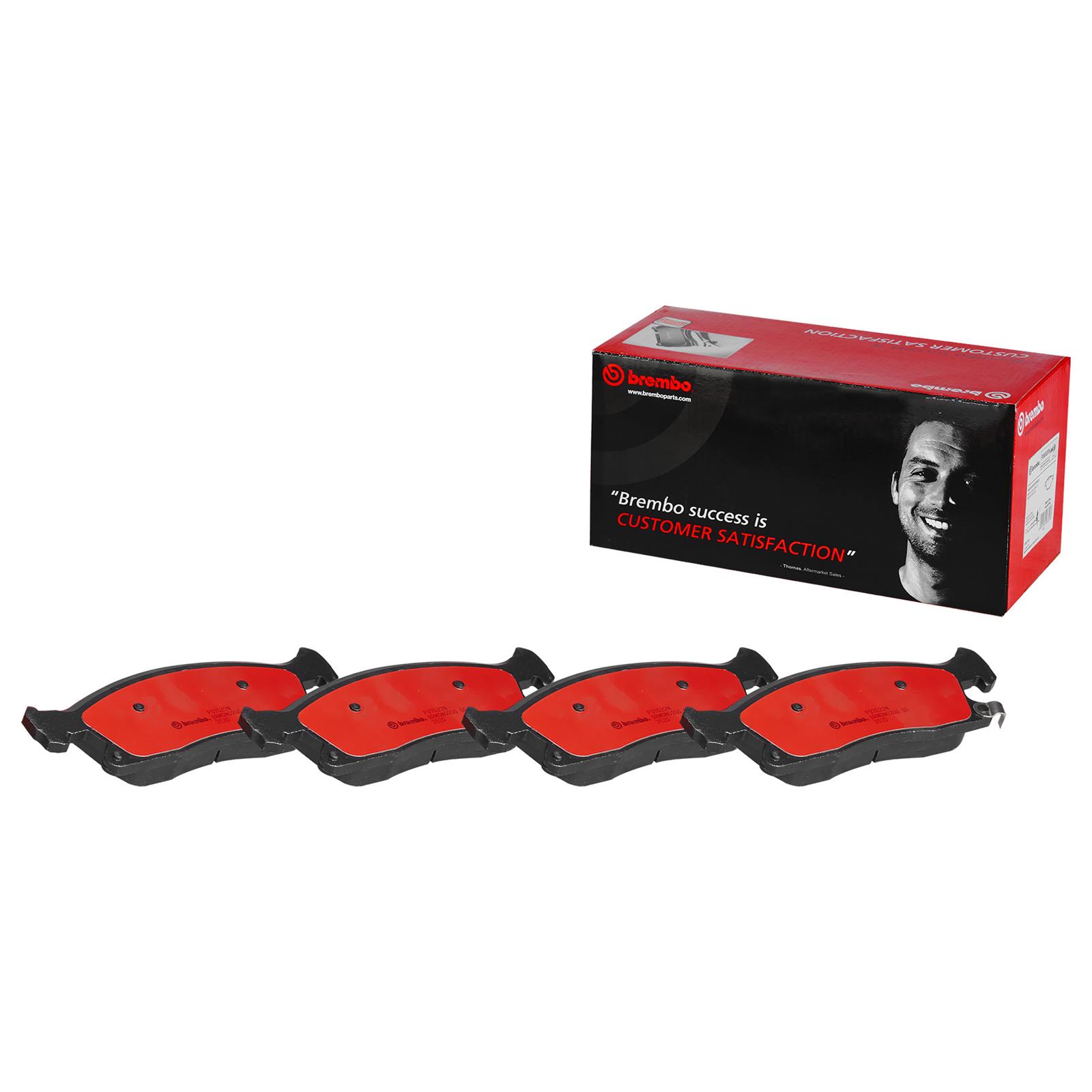 Brembo NAO Ceramic Brake Pads P37022N Pads, Brembo, Ceramic, Integrally Molded, Shims, Dodge, Set