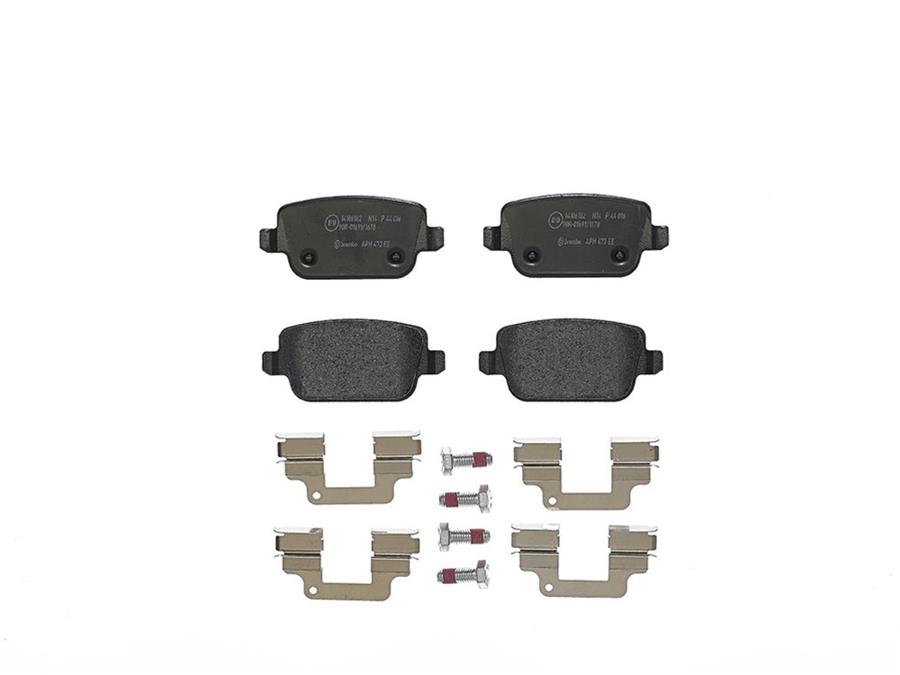 Brembo Low-Met Brake Pads P44016 Pads, Brembo, Semi-Metallic, Integrally Molded, Shims, with Hardware, Land Rover, Set thumbnail 4