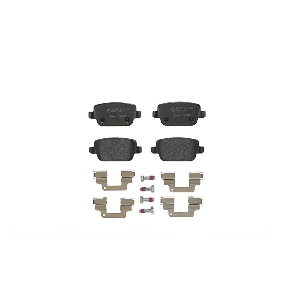 Brembo Low-Met Brake Pads P44016 Pads, Brembo, Semi-Metallic, Integrally Molded, Shims, with Hardware, Land Rover, Set thumbnail 3