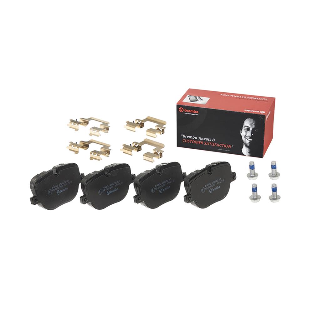 Brembo Low-Met Brake Pads P44025 Pads, Brembo, Semi-Metallic, Integrally Molded, Shims, with Hardware, Land Rover, Set