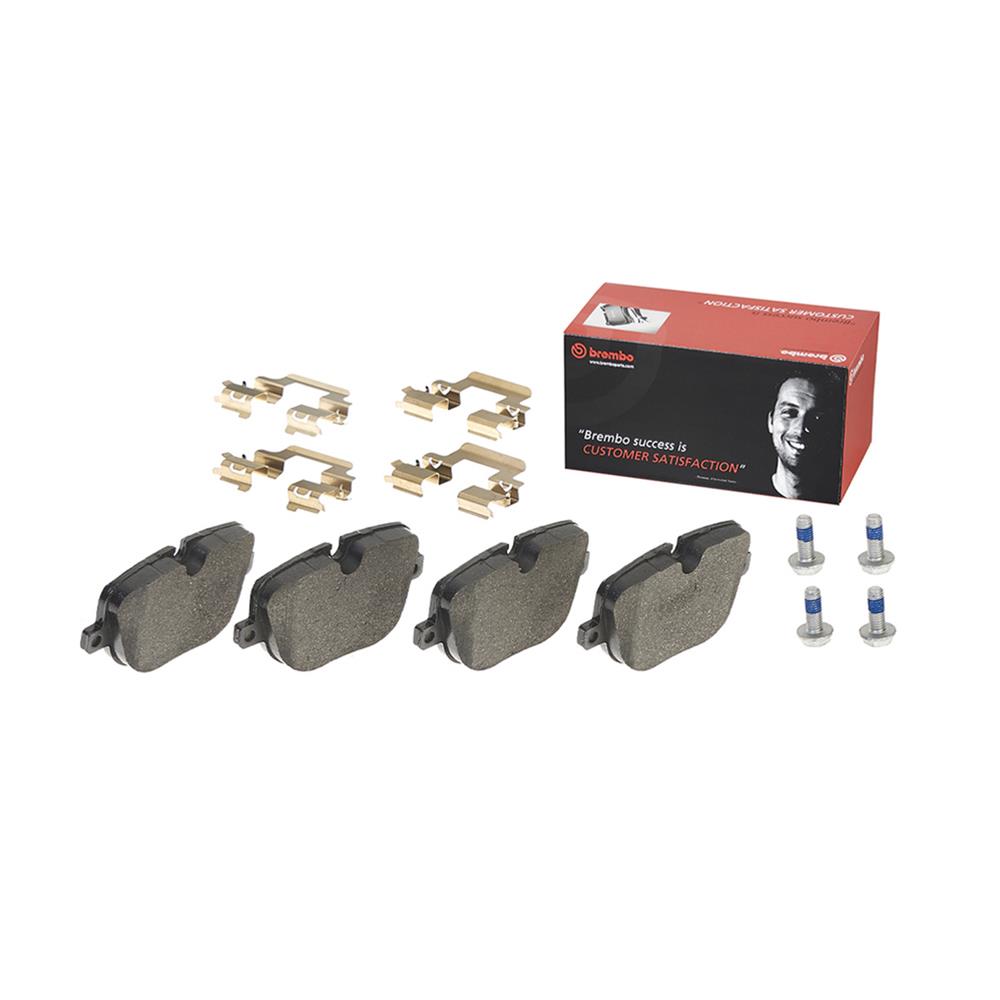 Brembo Low-Met Brake Pads P44025 Pads, Brembo, Semi-Metallic, Integrally Molded, Shims, with Hardware, Land Rover, Set thumbnail 2