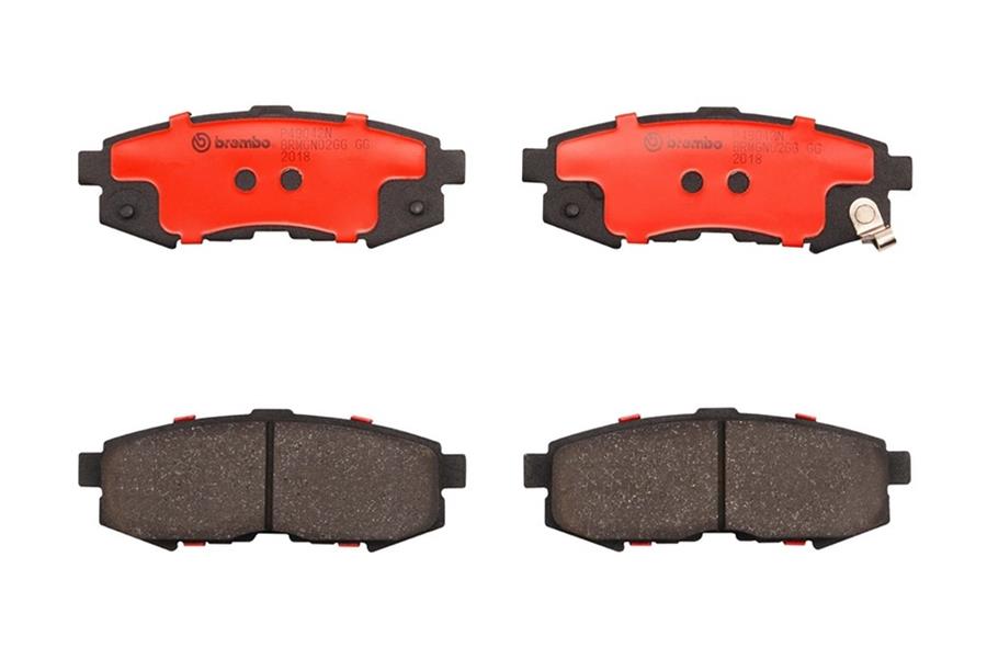 Brembo NAO Ceramic Brake Pads P49042N Pads, Brembo, Ceramic, Integrally Molded, Shims, Mazda, Set