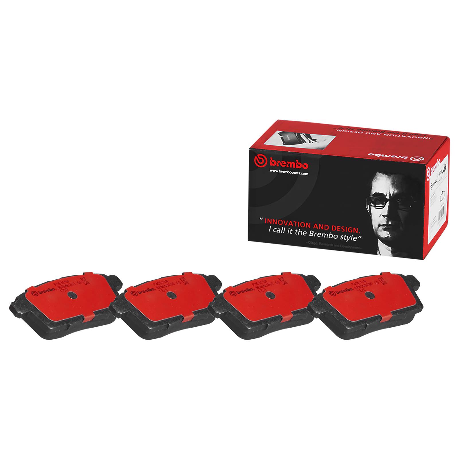 Brembo NAO Ceramic Brake Pads P49043N Pads, Brembo, Ceramic, Integrally Molded, Shims, Mazda, Set