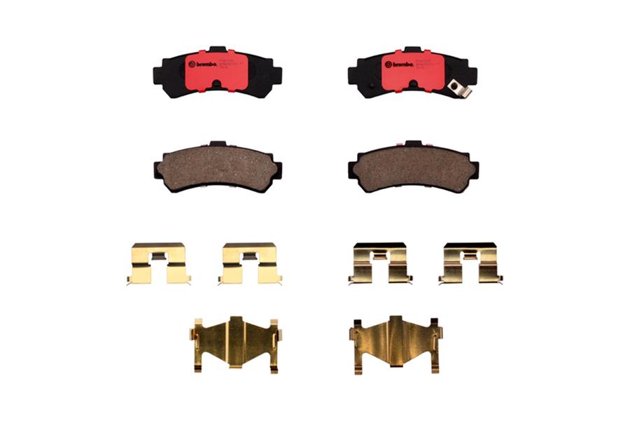 Brembo NAO Ceramic Brake Pads P56035N Pads, Brembo, Ceramic, Integrally Molded, Shims, with Hardware, For Nissan, Set thumbnail 2