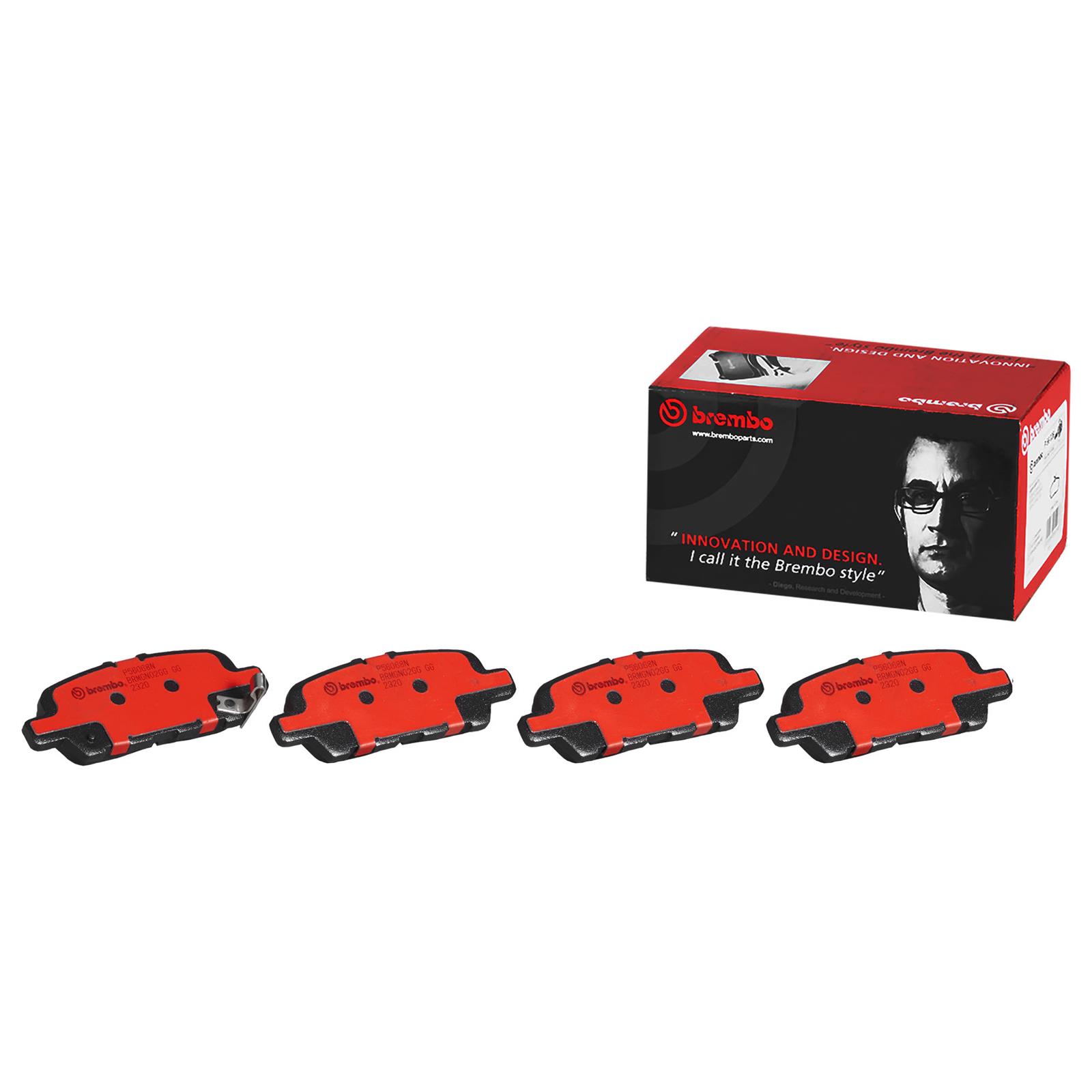 Brembo NAO Ceramic Brake Pads P56068N Pads, Brembo, Ceramic, Integrally Molded, Shims, For Nissan, Set