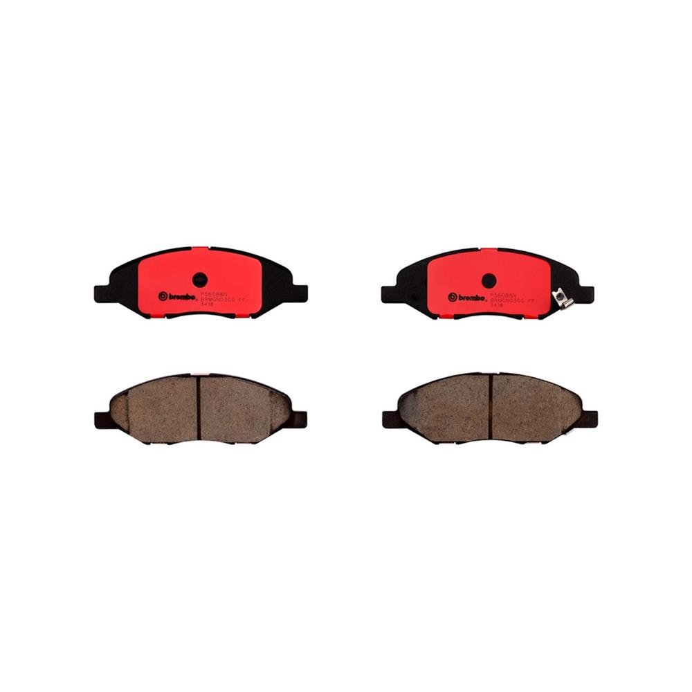 Brembo NAO Ceramic Brake Pads P56088N Pads, Brembo, Ceramic, Integrally Molded, Shims, For Nissan, Set