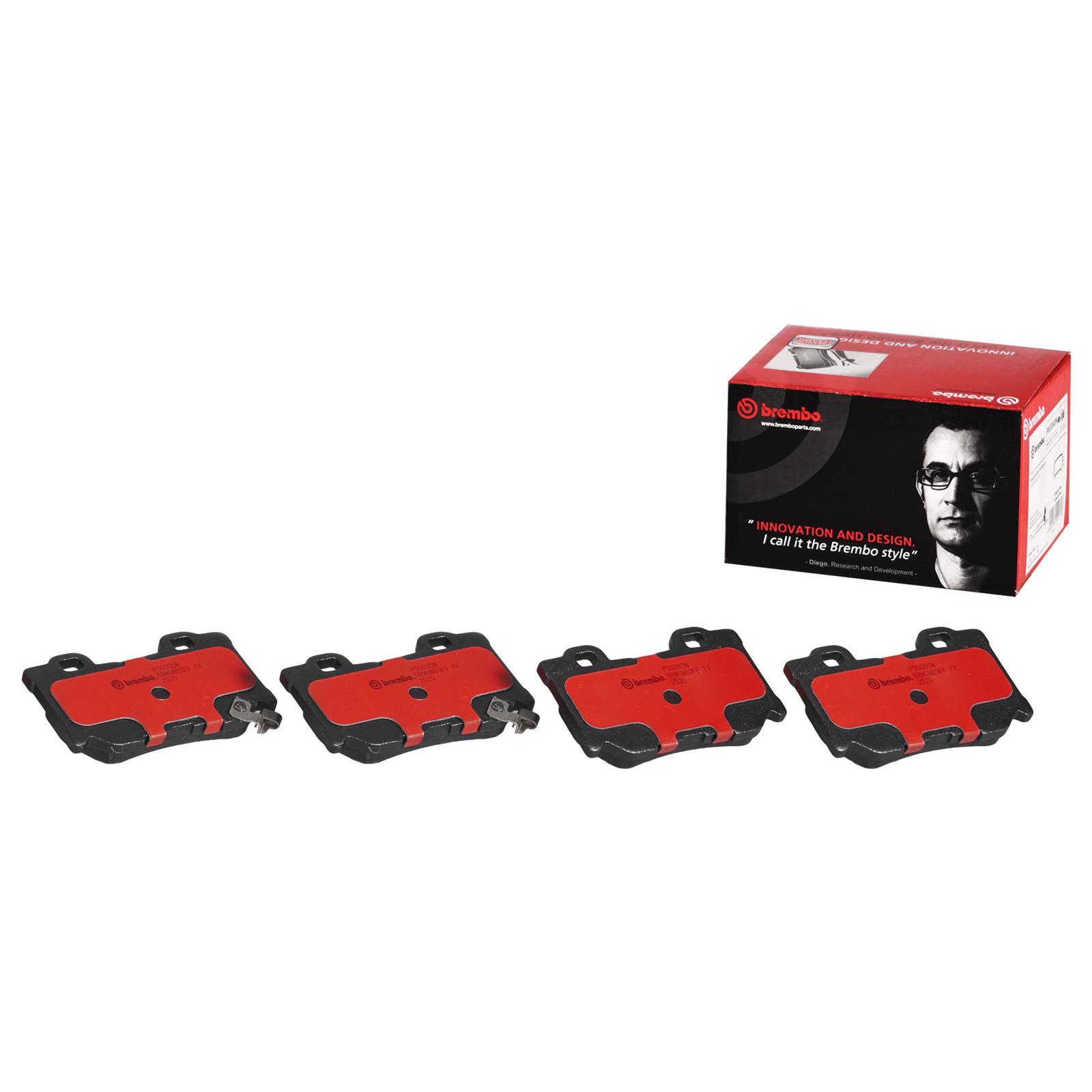 Brembo NAO Ceramic Brake Pads P56095N Pads, Brembo, Ceramic, Integrally Molded, Shims, For Infiniti, Set
