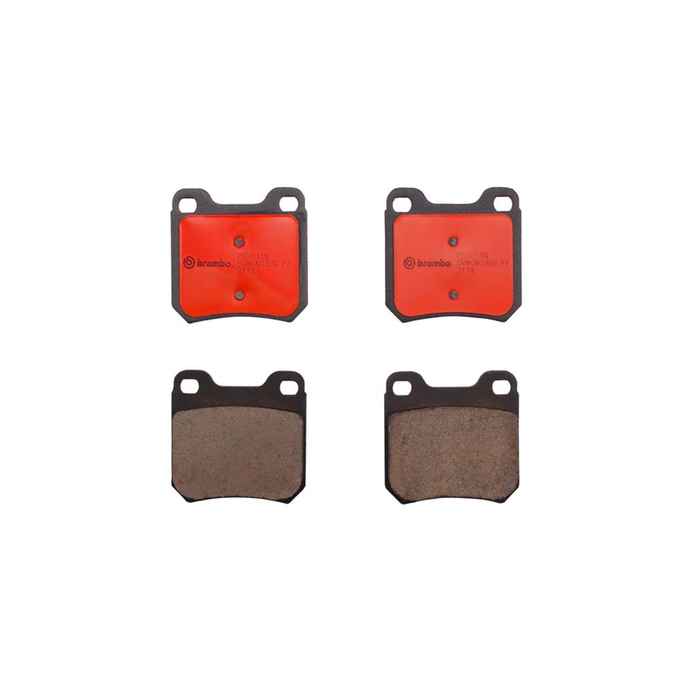 Brembo NAO Ceramic Brake Pads P59014N Pads, Brembo, Ceramic, Integrally Molded, Shims, Cadillac, Set