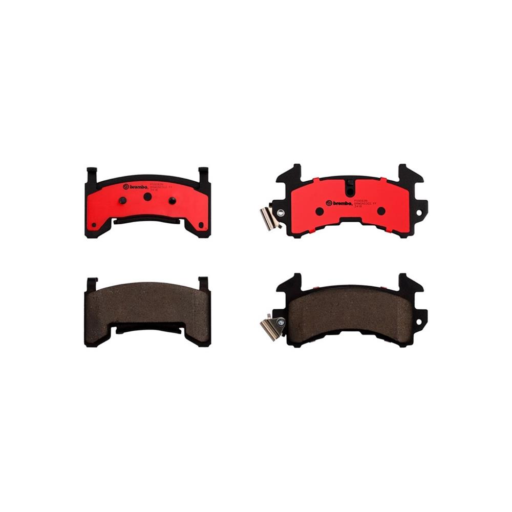 Brembo NAO Ceramic Brake Pads P59063N Pads, Brembo, Ceramic, Integrally Molded, Shims, Buick, Set
