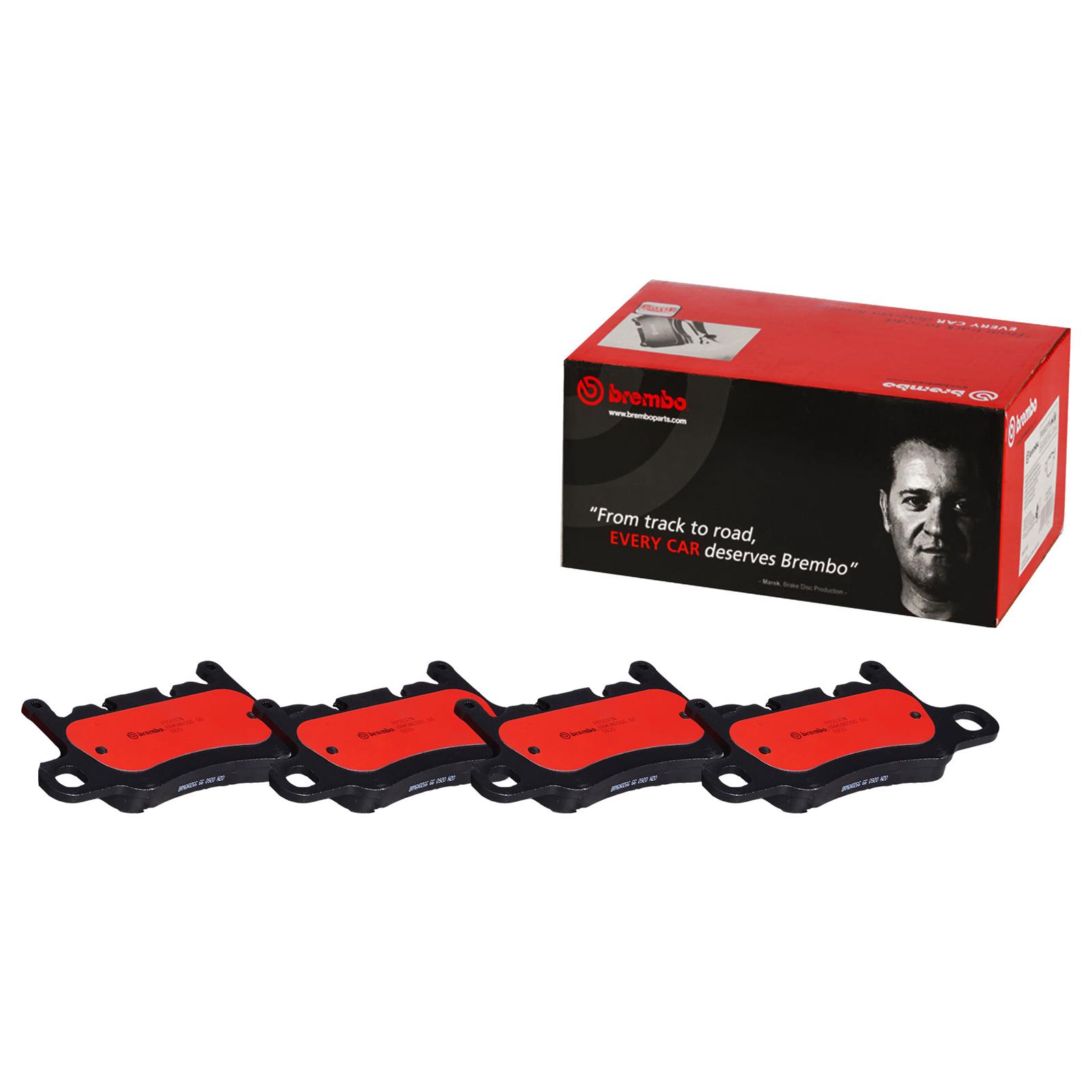 Brembo NAO Ceramic Brake Pads P65037N Pads, Brembo, Ceramic, Integrally Molded, Shims, Porsche, Set
