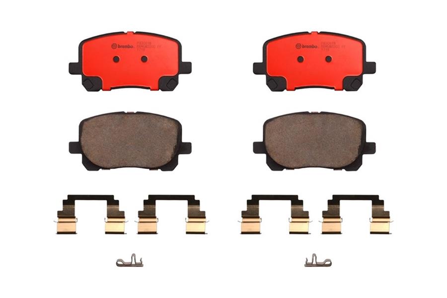 Brembo NAO Ceramic Brake Pads P83061N Pads, Brembo, Ceramic, Integrally Molded, Shims, with Hardware, Pontiac, Set thumbnail 2