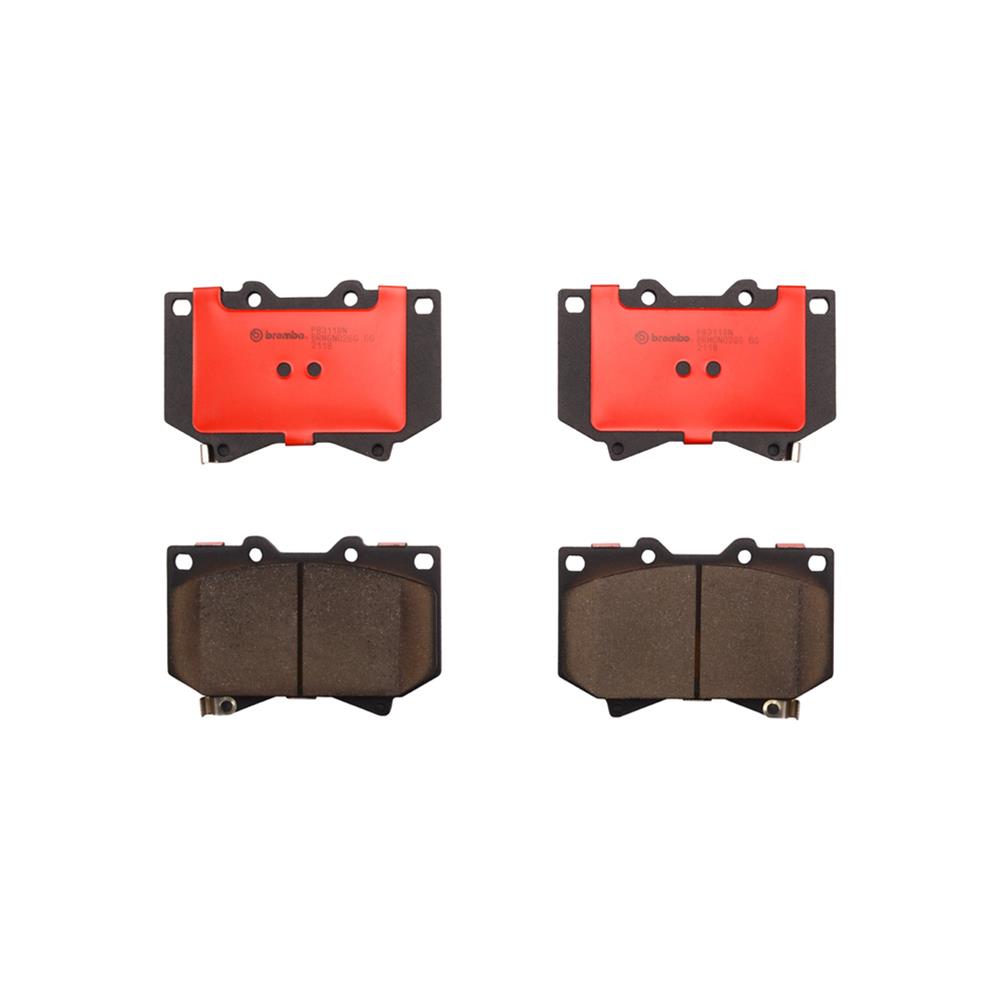 Brembo NAO Ceramic Brake Pads P83118N Pads, Brembo, Ceramic, Integrally Molded, Shims, Toyota, Set