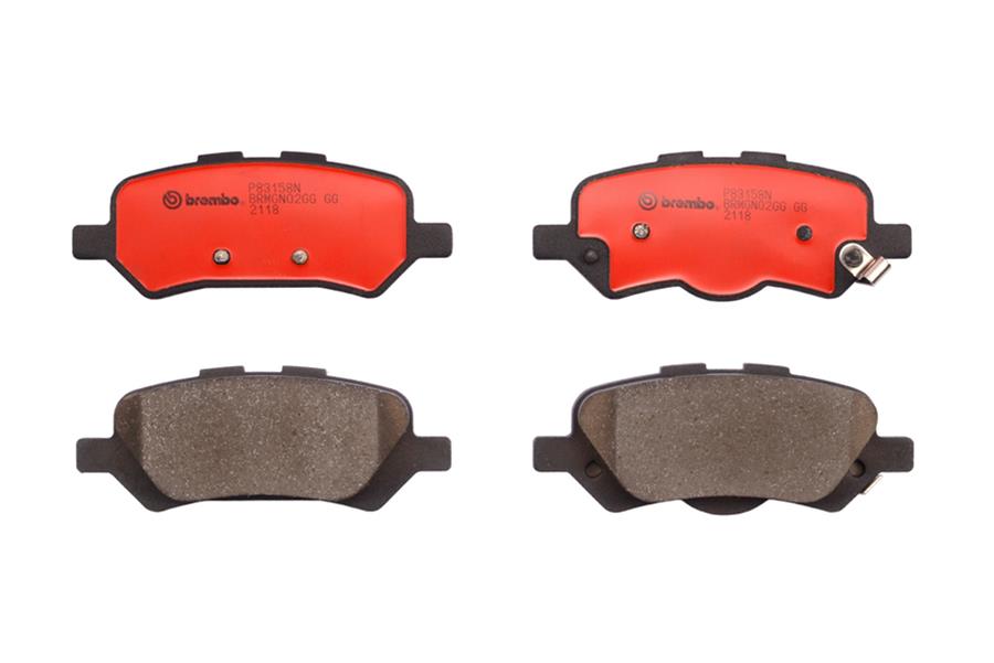 Brembo NAO Ceramic Brake Pads P83158N Pads, Brembo, Ceramic, Integrally Molded, Shims, Toyota, Set thumbnail 2