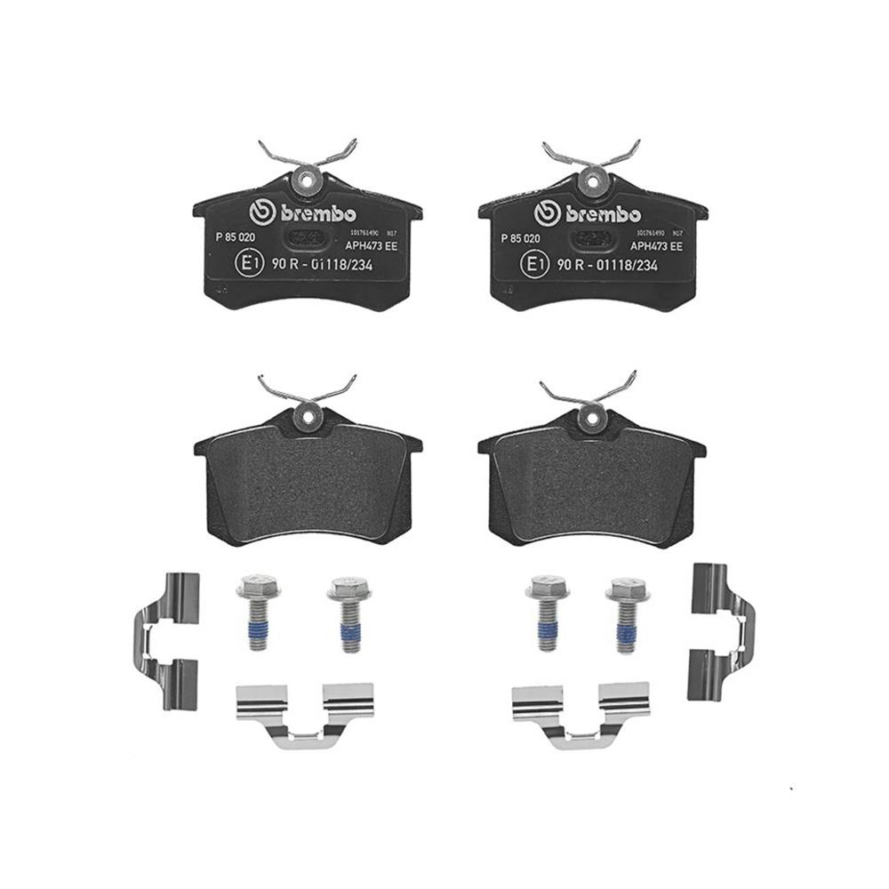 Brembo Low-Met Brake Pads P85020 Pads, Brembo, Semi-Metallic, Integrally Molded, Shims, with Hardware, Audi, Set thumbnail 3