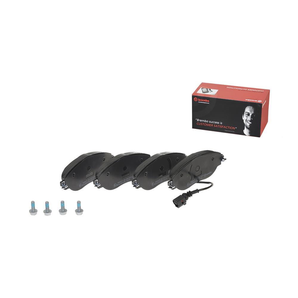 Brembo Low-Met Brake Pads P85131 Pads, Brembo, Semi-Metallic, Integrally Molded, Shims, with Hardware, Volkswagen, Set thumbnail 3