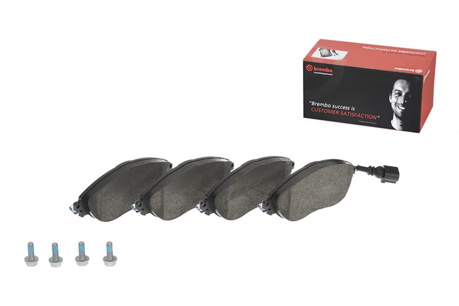 Brembo Low-Met Brake Pads P85131 Pads, Brembo, Semi-Metallic, Integrally Molded, Shims, with Hardware, Volkswagen, Set thumbnail 5