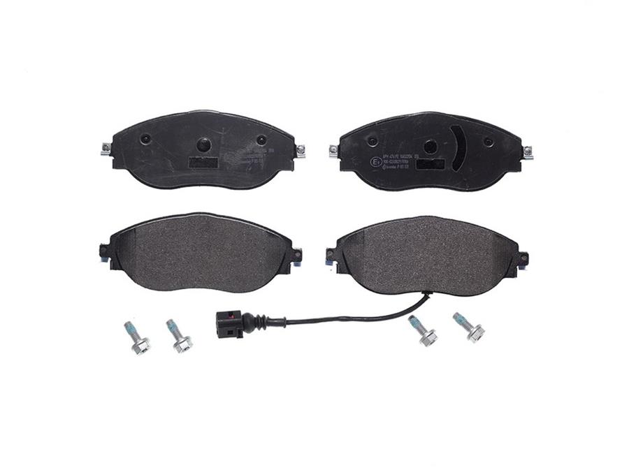 Brembo Low-Met Brake Pads P85131 Pads, Brembo, Semi-Metallic, Integrally Molded, Shims, with Hardware, Volkswagen, Set thumbnail 4