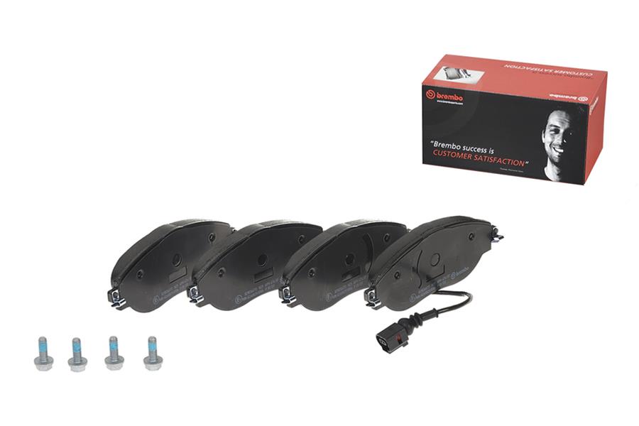 Brembo Low-Met Brake Pads P85131 Pads, Brembo, Semi-Metallic, Integrally Molded, Shims, with Hardware, Volkswagen, Set thumbnail 6