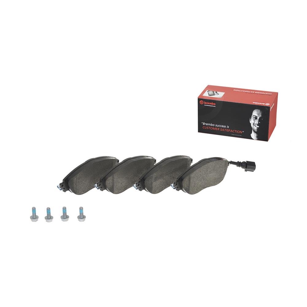 Brembo Low-Met Brake Pads P85131 Pads, Brembo, Semi-Metallic, Integrally Molded, Shims, with Hardware, Volkswagen, Set thumbnail 2