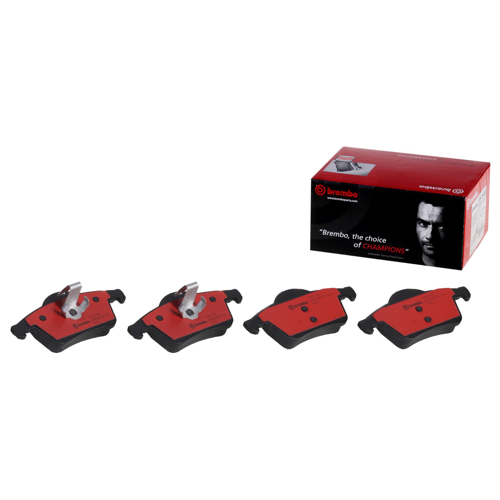 Brembo NAO Ceramic Brake Pads P86014N Pads, Brembo, Ceramic, Integrally Molded, Shims, Volvo, Set