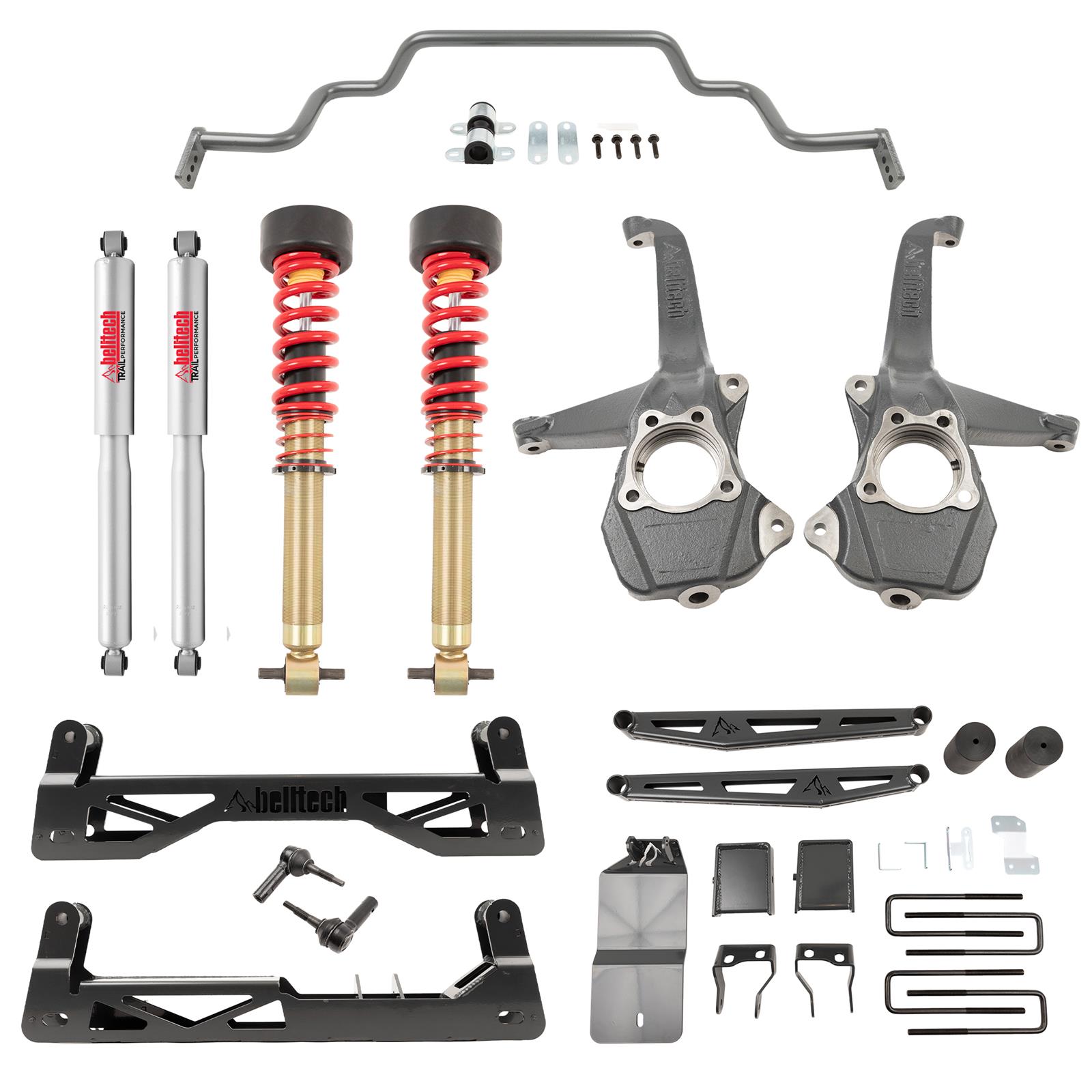 Belltech Suspension Lift Kits for 2019-2025 SIERRA 1500, SILVERADO 1500 - 150210HK Kit, 6-8 in., 4WD, Trail Performance Coilovers, Front Sway Bar, Chevy, GMC, Kit