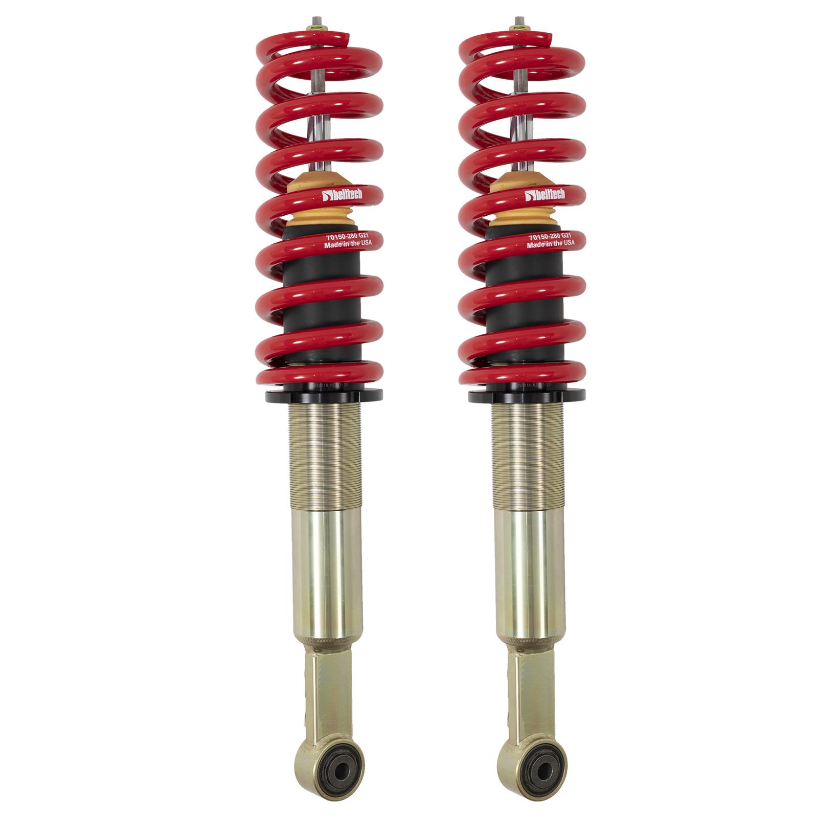 Belltech Coilover Kits for 2005-2023 TACOMA - 15106 Kits, Front, Shocks, 0.0-3.0 in. Raised, Red Springs, Toyota, Kit