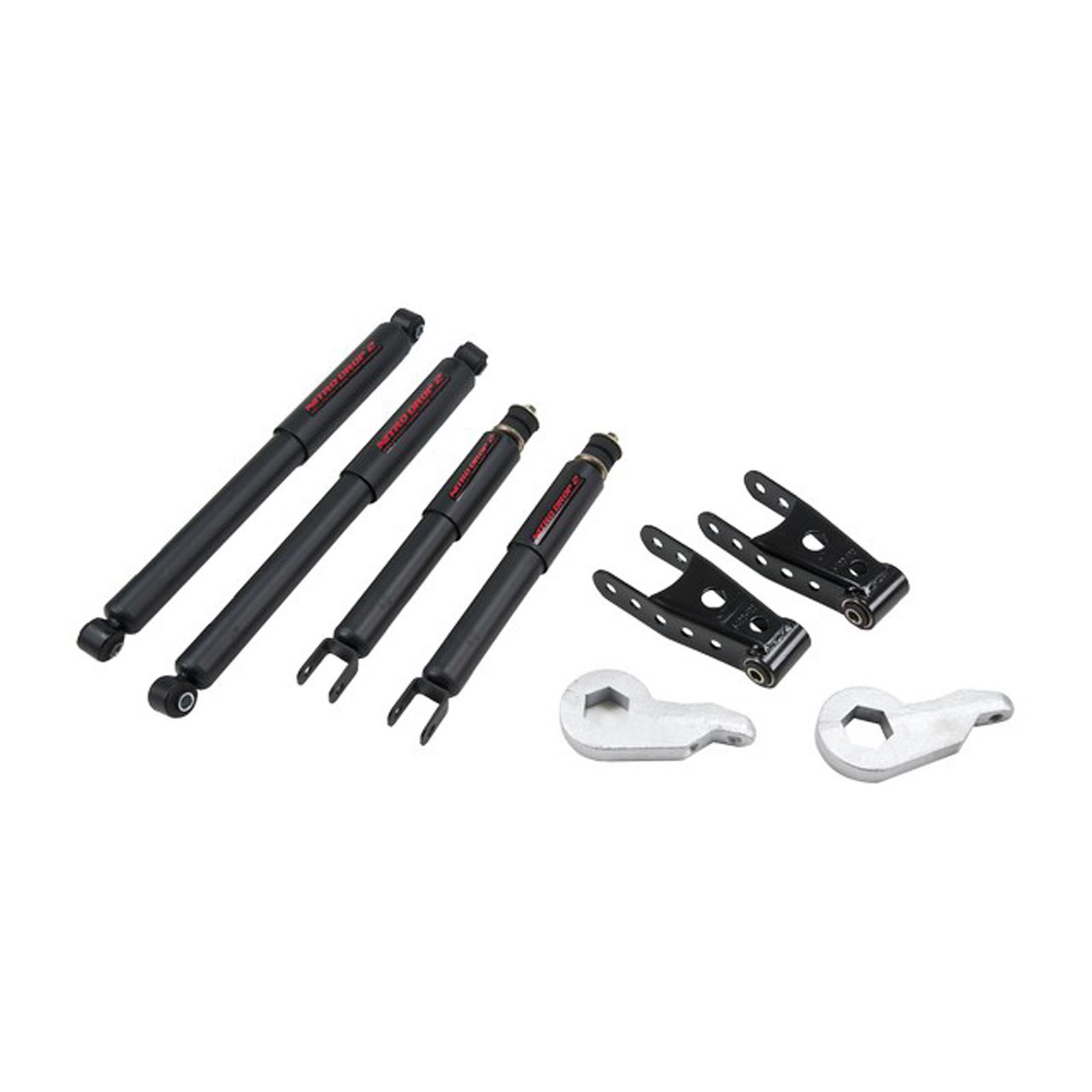 Belltech Lowering Kits with Nitro Drop 2 Shock Absorbers 677ND Suspension Kit, Front Torsion Keys, Rear Shackles, Shocks, in. Front/Rear Drop, Chevrolet, GMC, Kit
