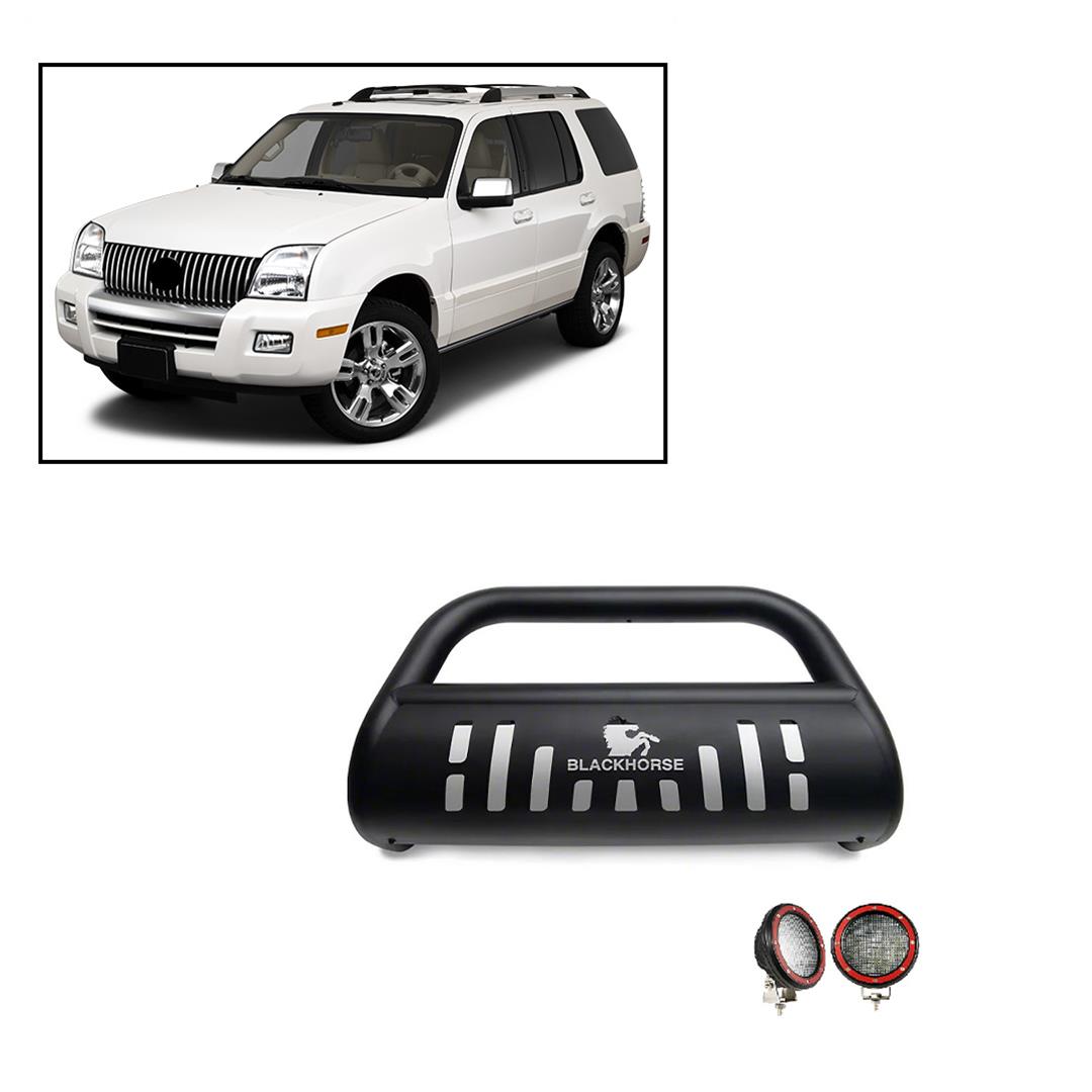 Black Horse Bull Bar Kit CBB-FOC2005SP - Black with Black Skid Plate compatible with 2006-2010 Ford Explorer/ 2007-2010 Ford Explorer Sport Trac / 2006-2010 Mercury Mountaineer