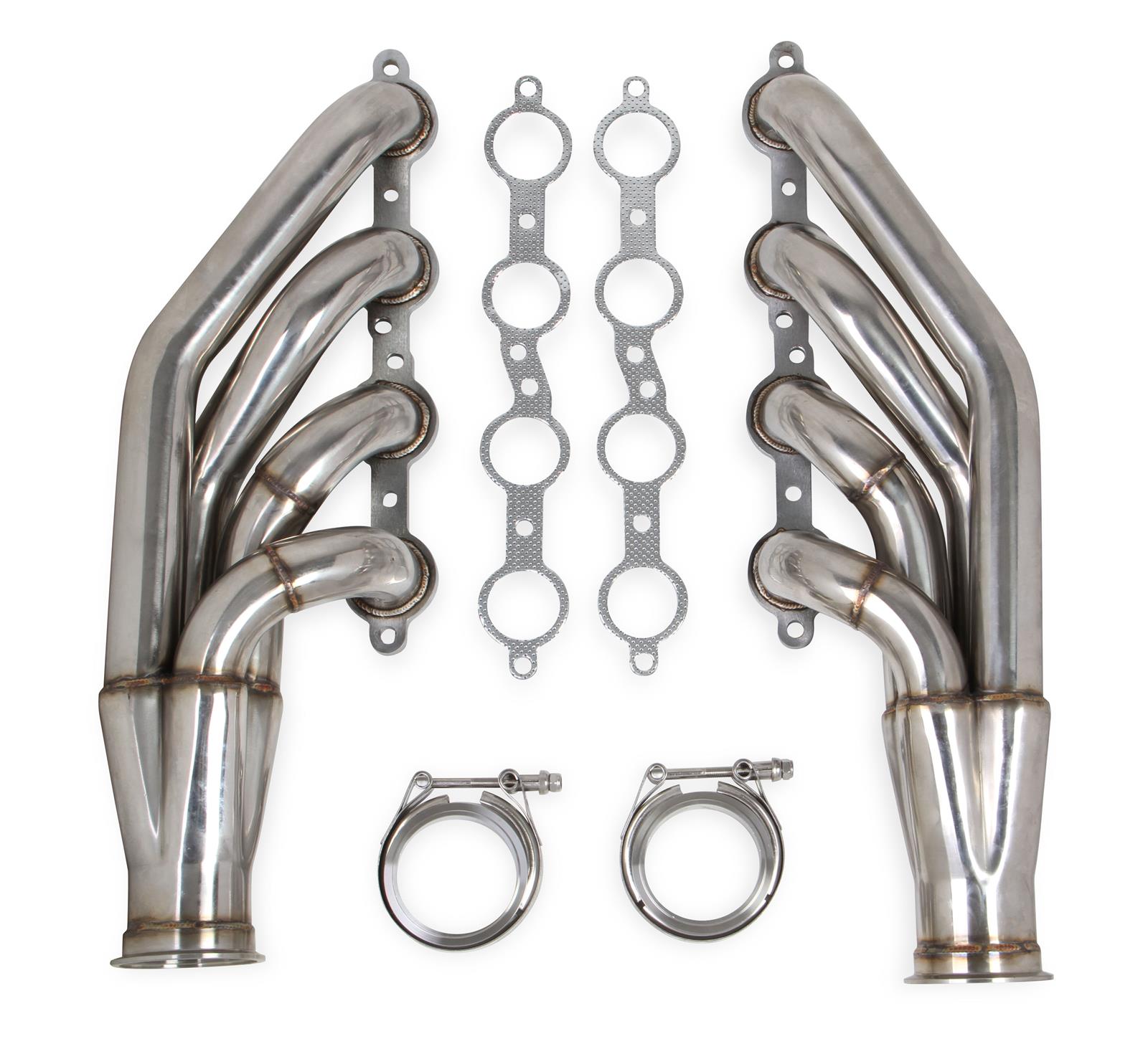 Flowtech LS Turbo Headers 11540FLT Headers, Turbo, Forward Up, Stainless Steel, 1 7/8 in. Primary Tube, Polished, 3 in. Collector, Pair
