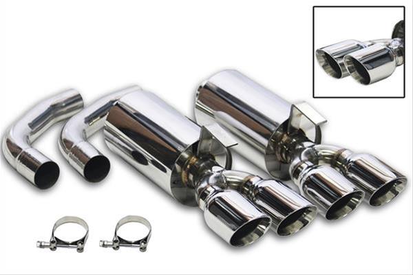 Flowtech Axle-Back Exhaust Systems 11543FLT Systems, Axle-Back, Rear Axle-back, Dual, Stainless Steel, Natural, Split Rear Exit, Polished Tips, Chevrolet, 5.7L LT, 5.7L LT5, Kit thumbnail 2