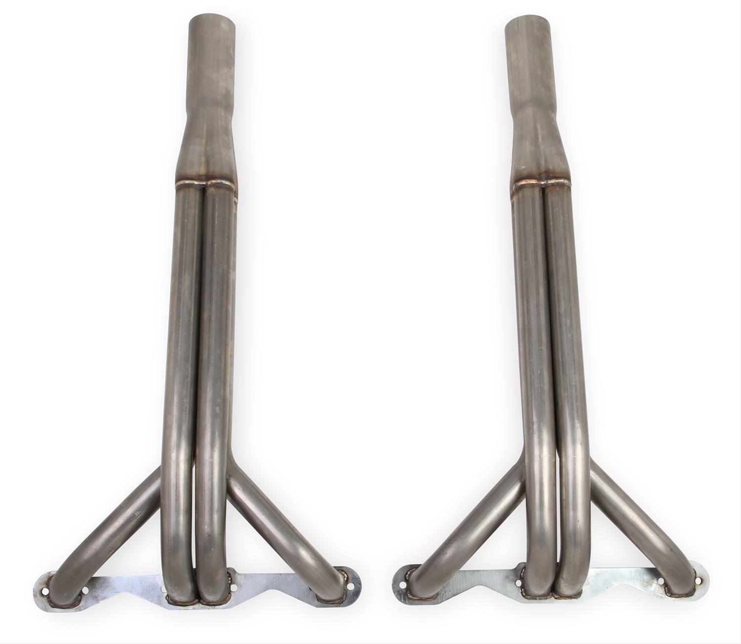 Flowtech Headers 11545FLT Headers, Upright, 1 5/8 in. Primary, 3 in. Collector, Stainless Steel, Natural, Chevy, Small Block, Pair