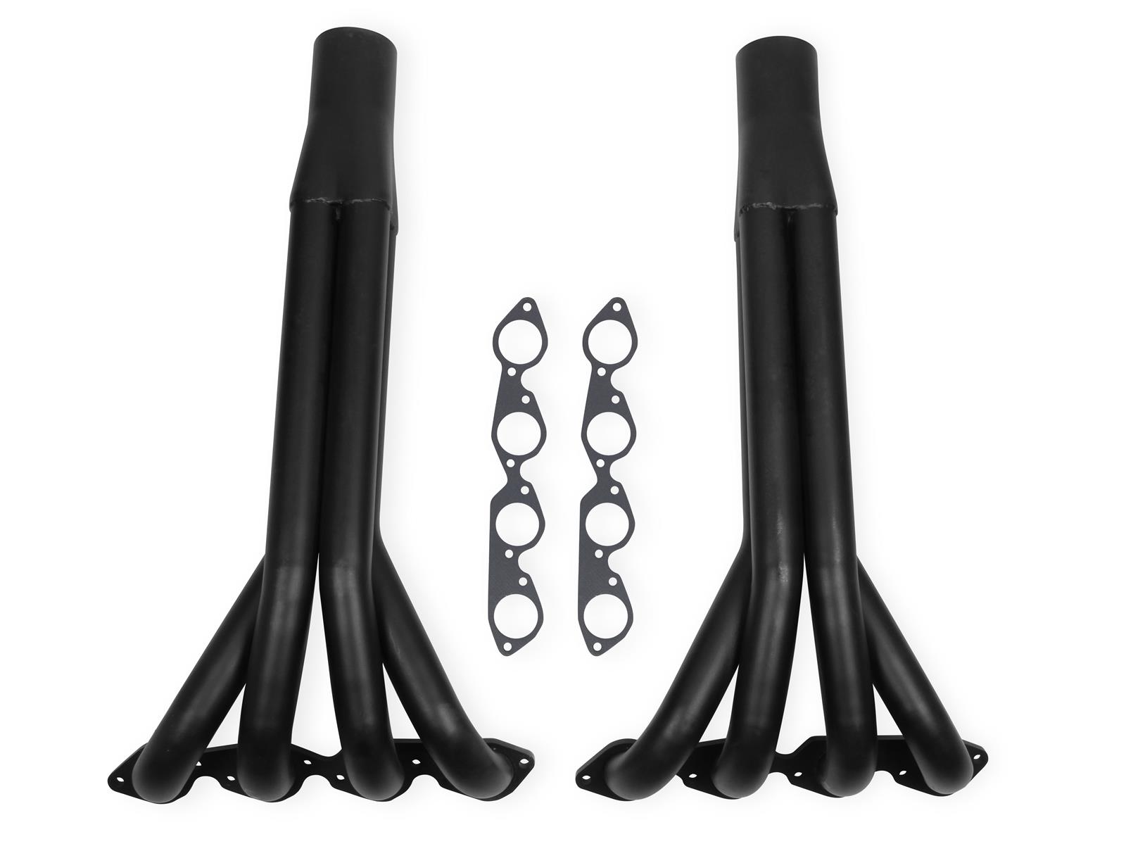 Flowtech Headers 11553FLT Headers, Upsweep, Stainless Steel, High-temperature Black Paint, Standard Flange, 2 1/4 in. Primary Tube O.D., Round Port, Chevrolet, Big Block, Pair thumbnail 2