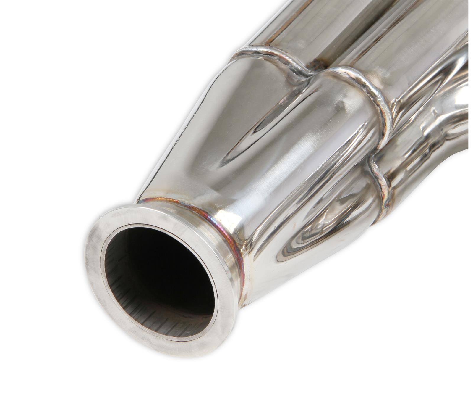 Flowtech Headers 11573FLT Headers, Turbo, Up and Forward, 304 Stainless Steel, Polished, 1.875 in. Primary, 2.500 in. V-Band Collector, Chevrolet, Small Block Gen I, Pair thumbnail 2