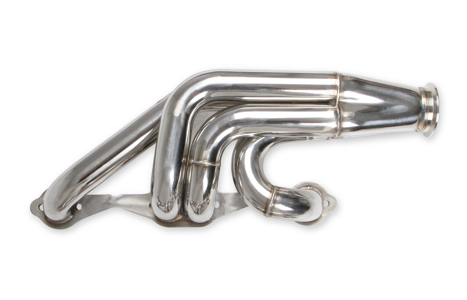 Flowtech Headers 11573FLT Headers, Turbo, Up and Forward, 304 Stainless Steel, Polished, 1.875 in. Primary, 2.500 in. V-Band Collector, Chevrolet, Small Block Gen I, Pair thumbnail 9